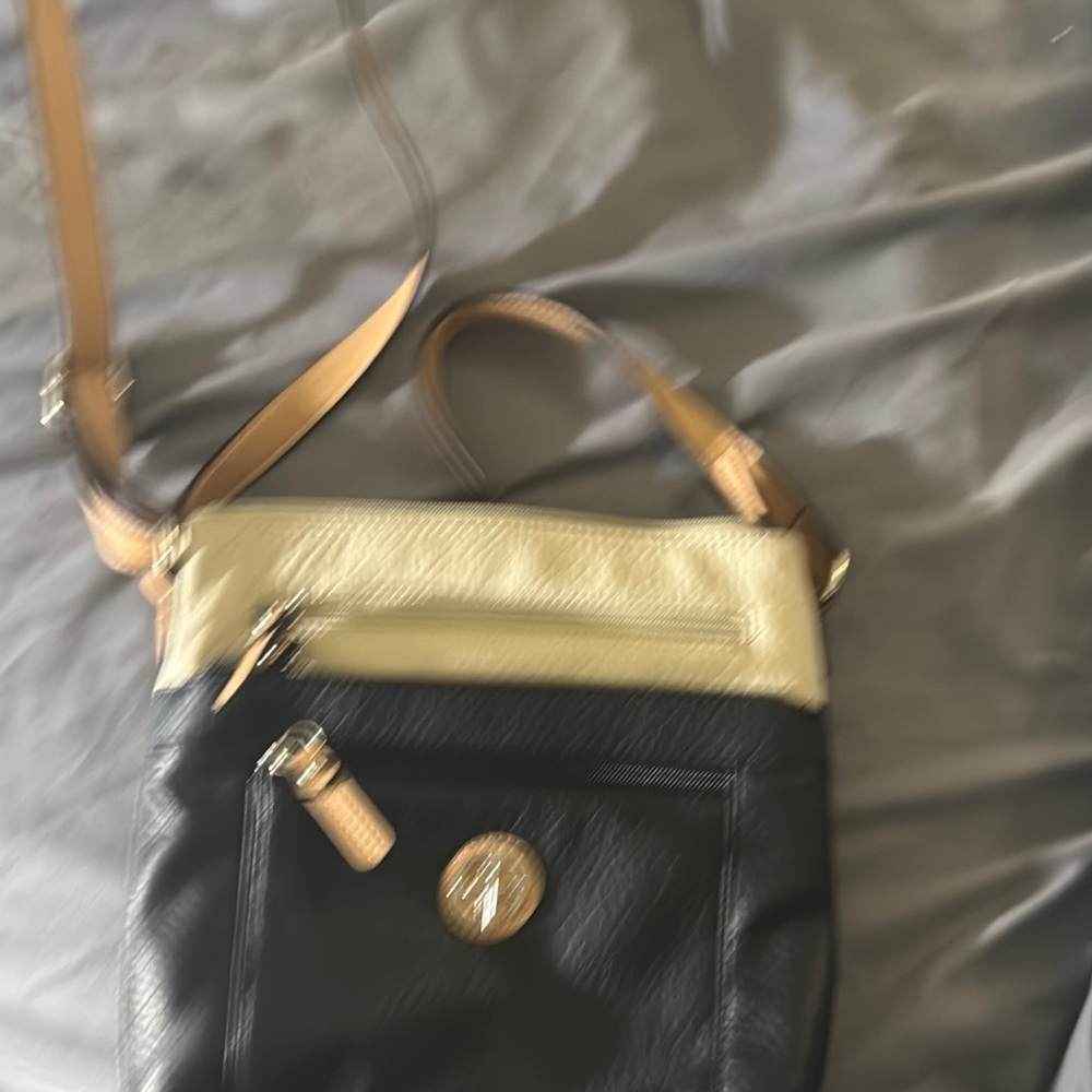 Stylish Black and Cream Crossbody Bag